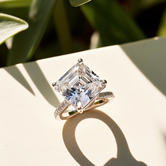 Colossal 5ct Emerald Lab Diamond Ring - Fiona Diamonds - Fiona Diamonds