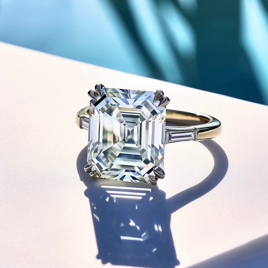 Enormous 5ct Emerald Lab Diamond Ring - Fiona Diamonds - Fiona Diamonds