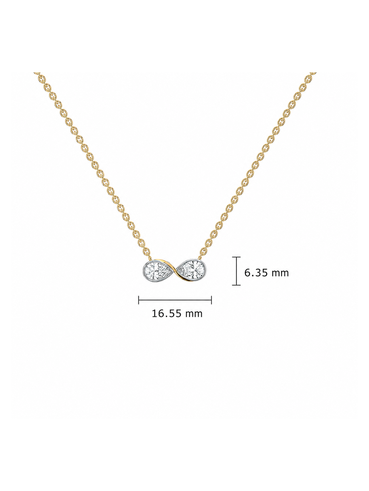 0.95ct Lab Grown Diamond Necklace in 18kt Gold Vermeil