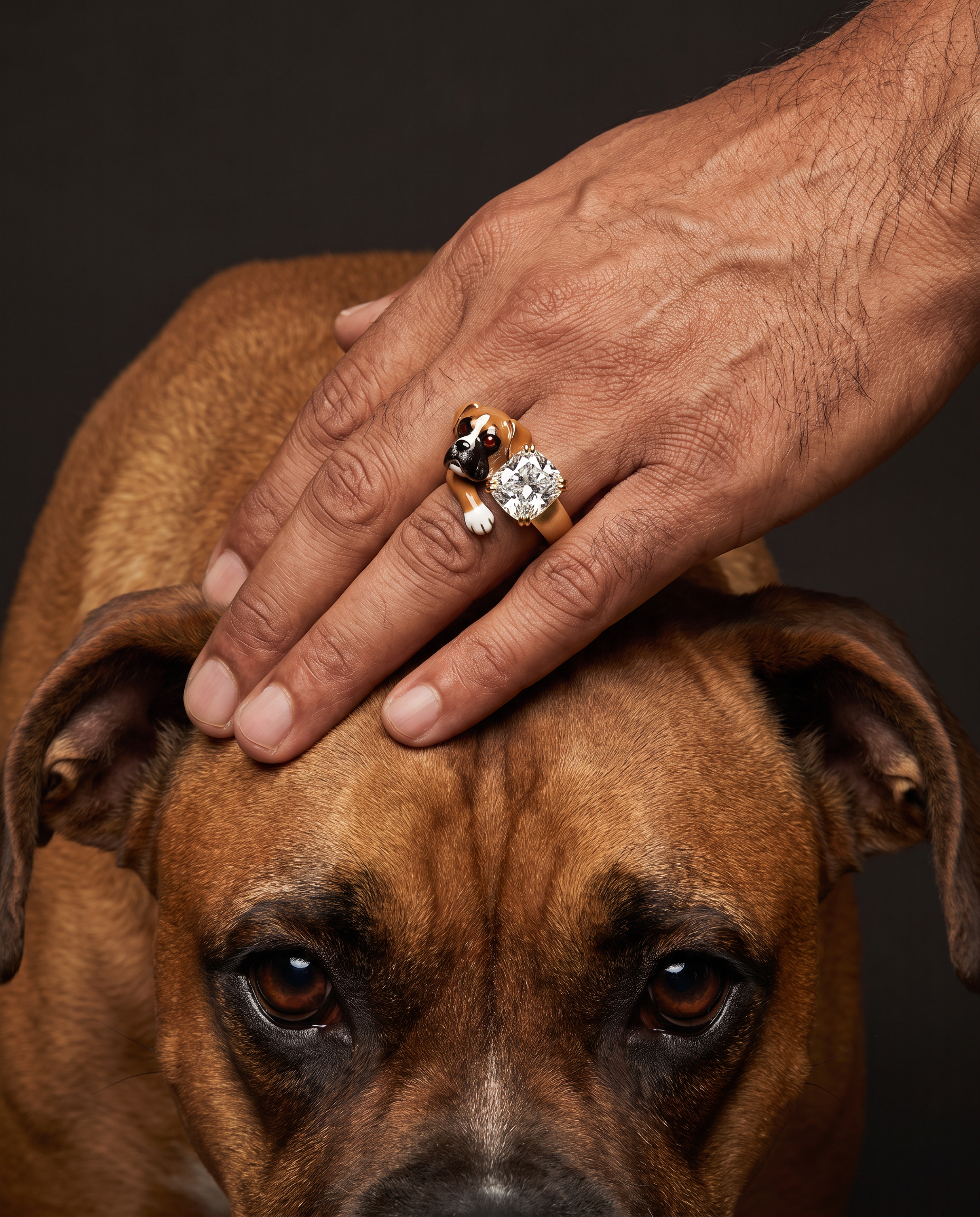 Boxer Bold Lab Diamond Ring