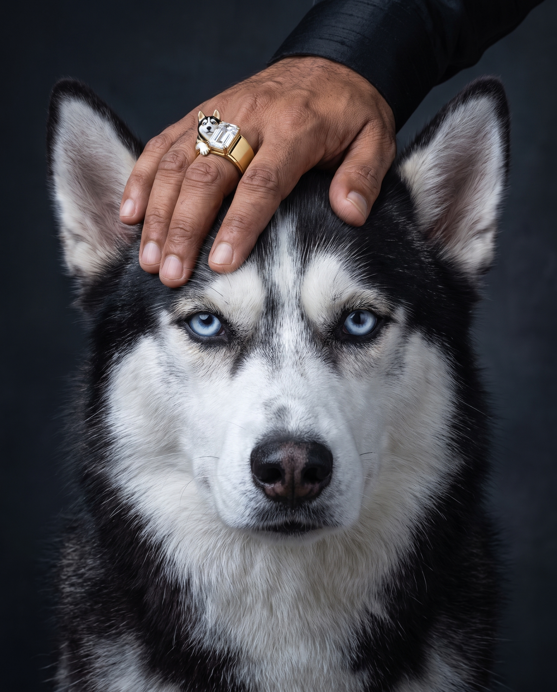 Husky Bold Lab Diamond Ring