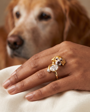 Puppy Peek Lab Diamond Ring