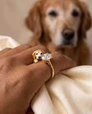 Loyal Paw Lab Diamond Ring