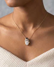 Penguin Hug Lab Diamond Pendant