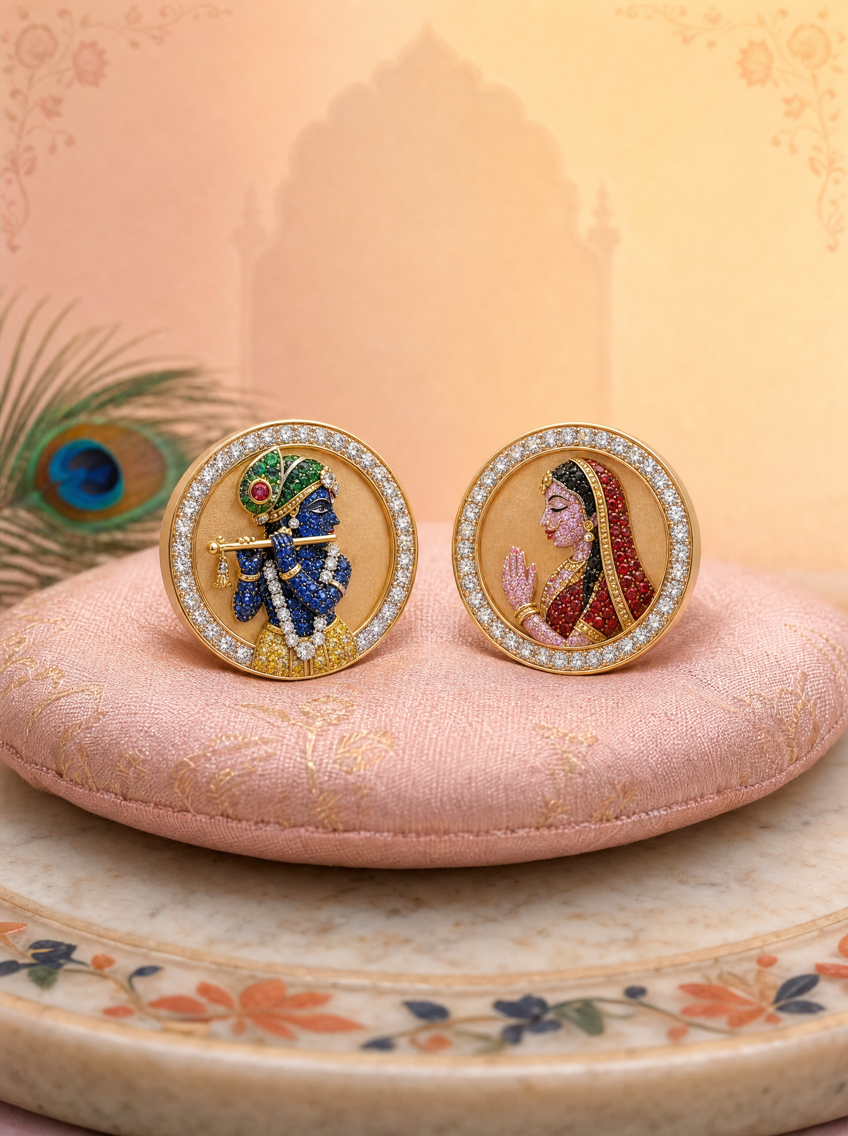 Buy Radha Krishna Lab Diamond Cufflink | Fiona Diamonds