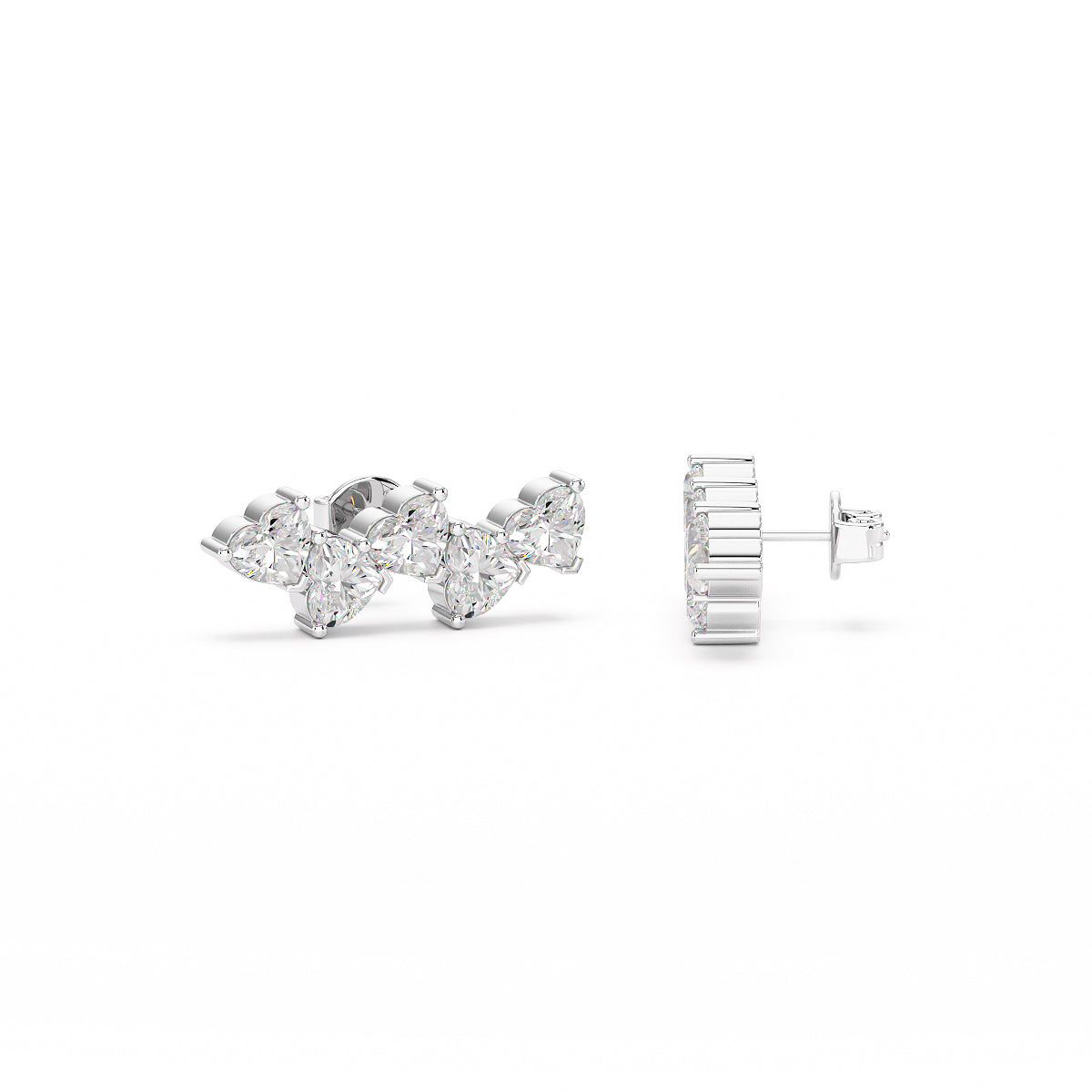 Heart Shape Lab Diamond Designer Earring - Fiona Diamonds - Fiona Diamonds