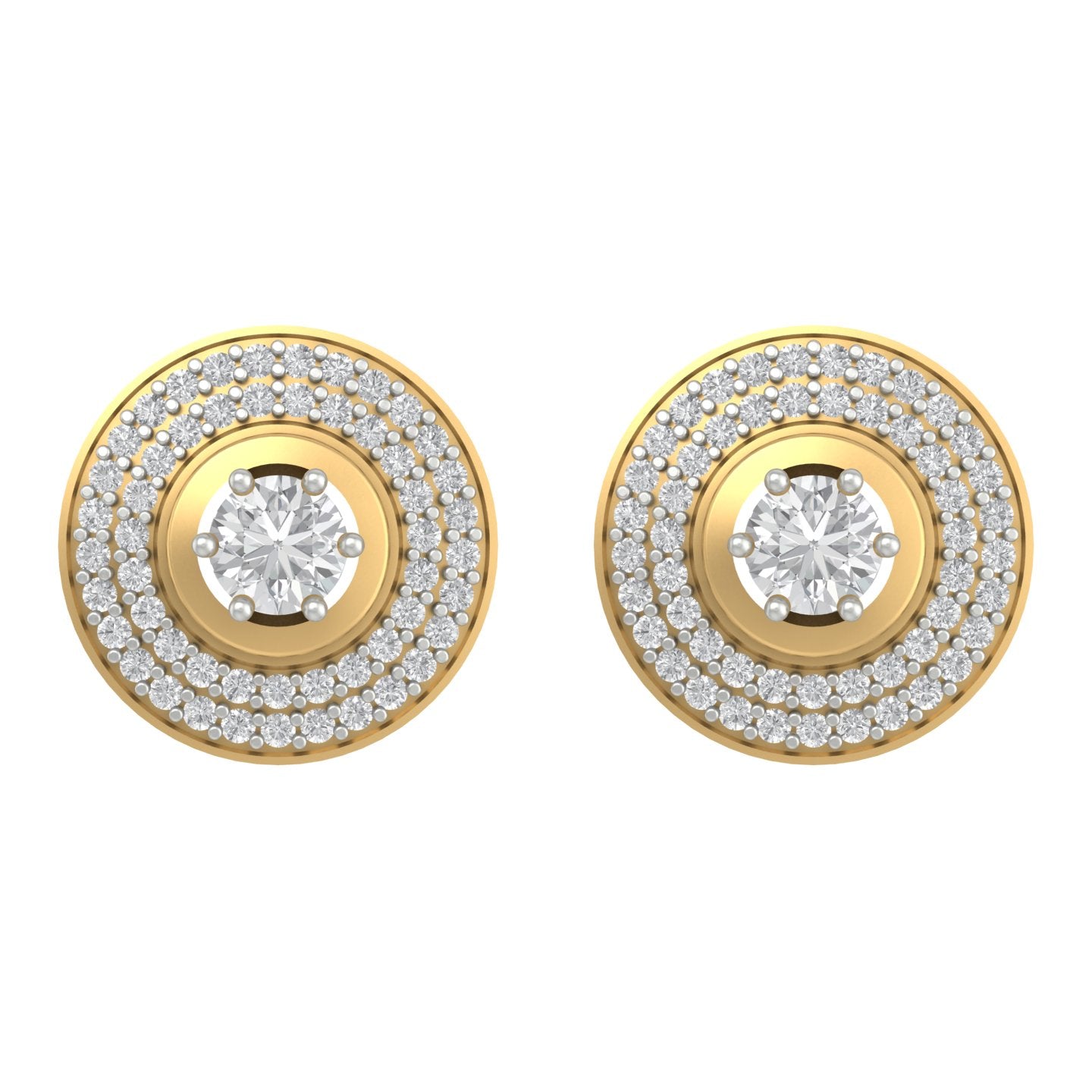 Round Halo Cubic Zirconia Stud Earrings – Connie Craig Carroll Style