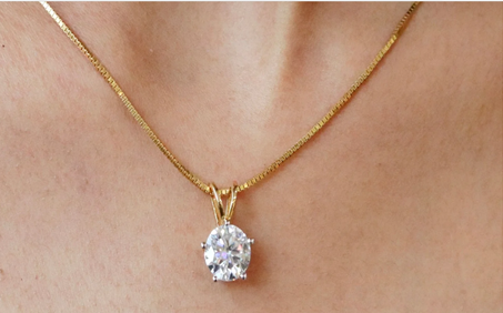 Load image into Gallery viewer, Electraflux 0.50 Pointer Oval Solitaire Lab Diamond Pendant
