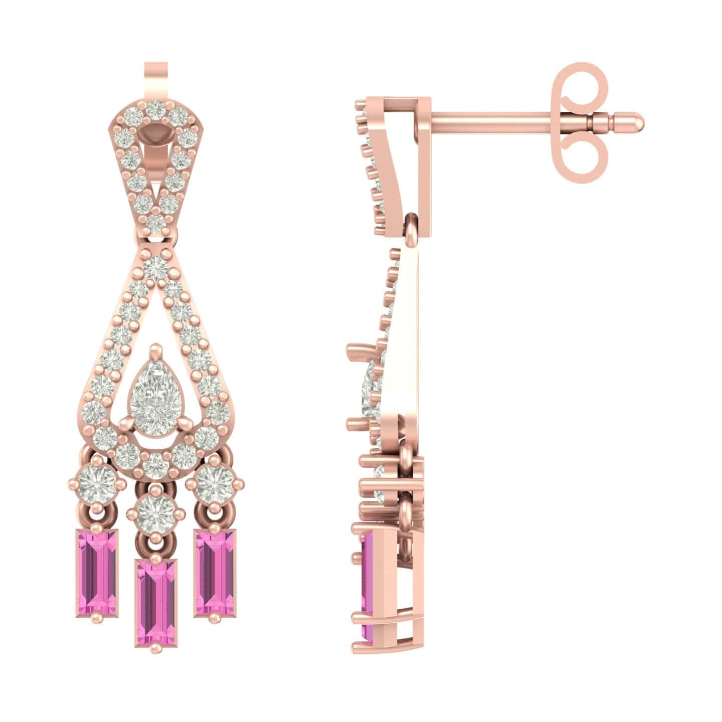Thundroma Lab Diamond Pendant Earrings Set - Fiona Diamonds - Fiona Diamonds
