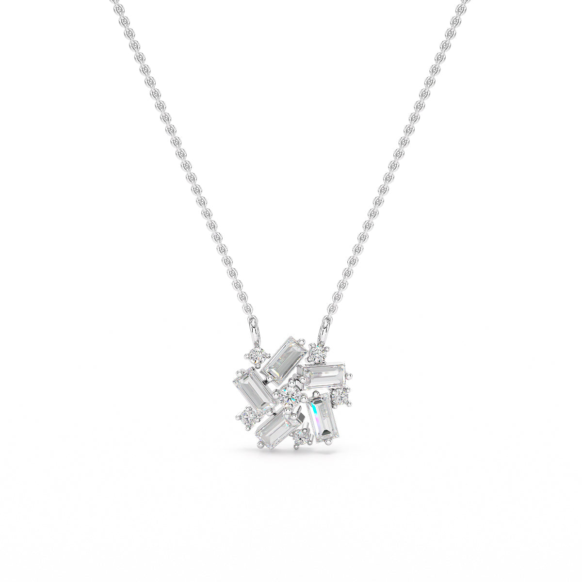 Baguettes Lab Diamond Pendant - Fiona Diamonds - Fiona Diamonds