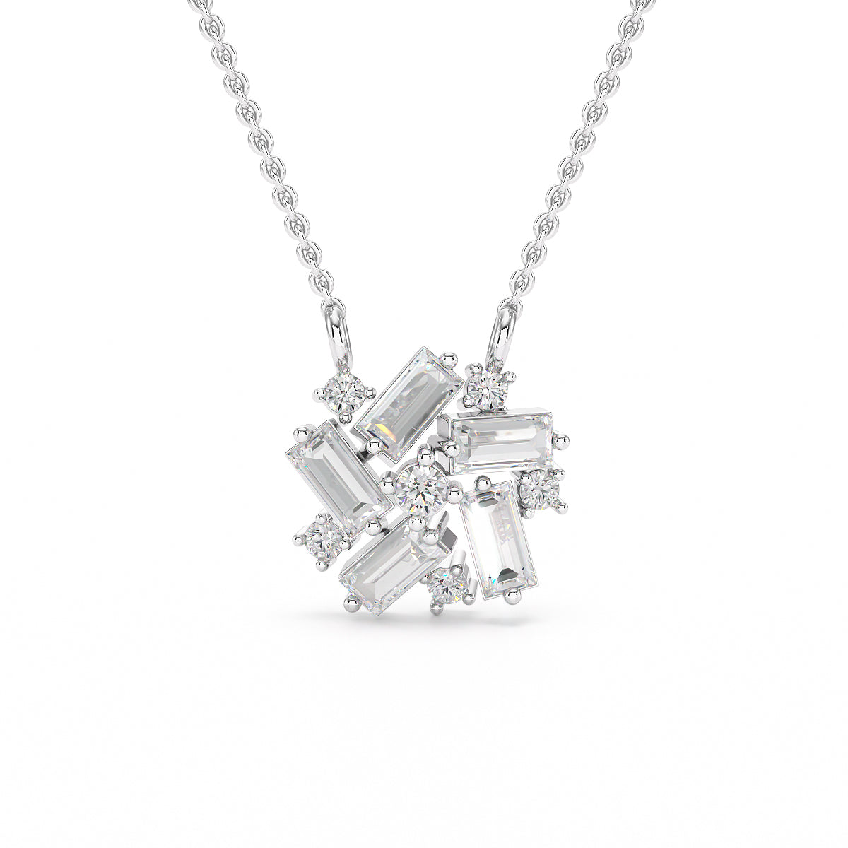 Baguettes Lab Diamond Pendant - Fiona Diamonds - Fiona Diamonds