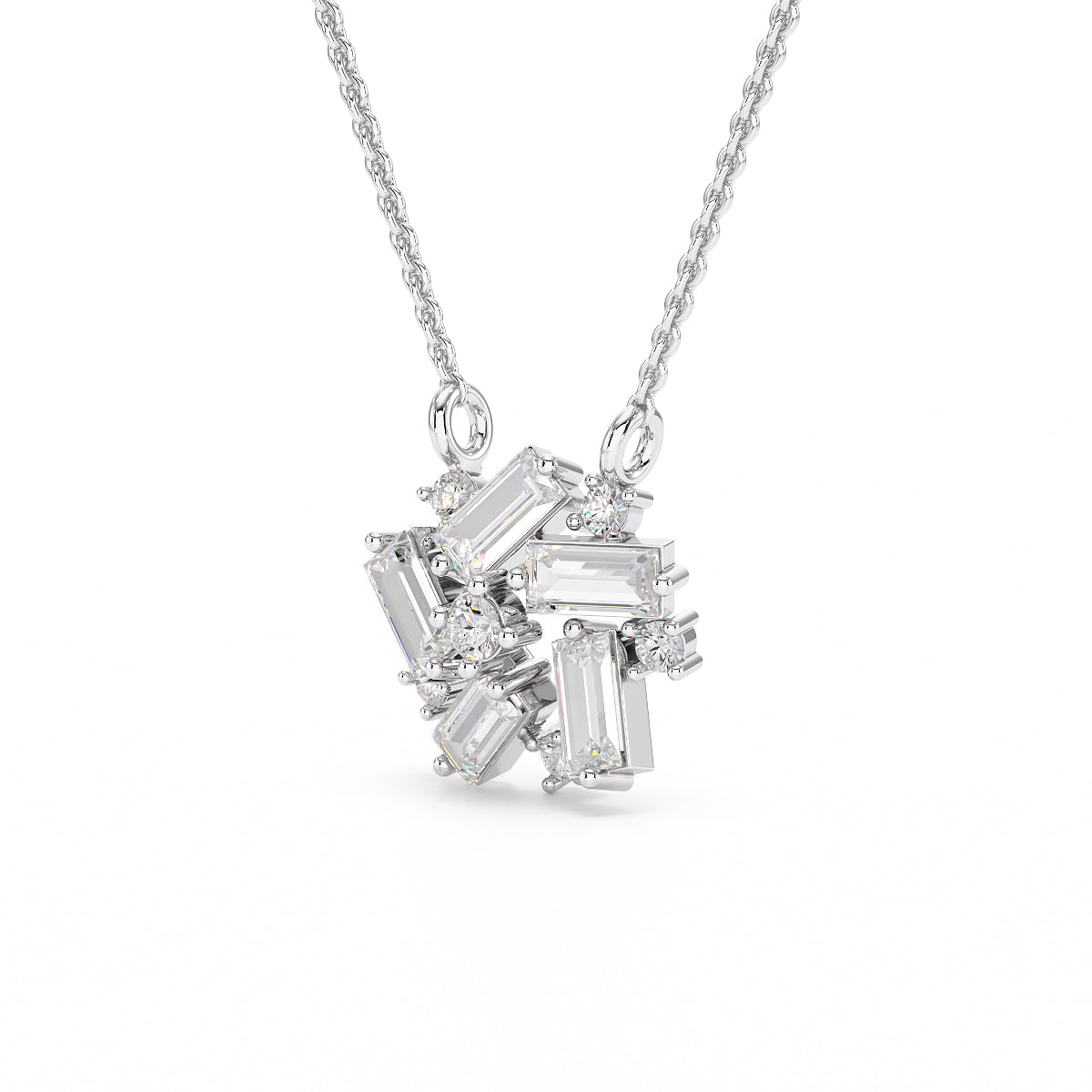 Baguettes Lab Diamond Pendant - Fiona Diamonds - Fiona Diamonds