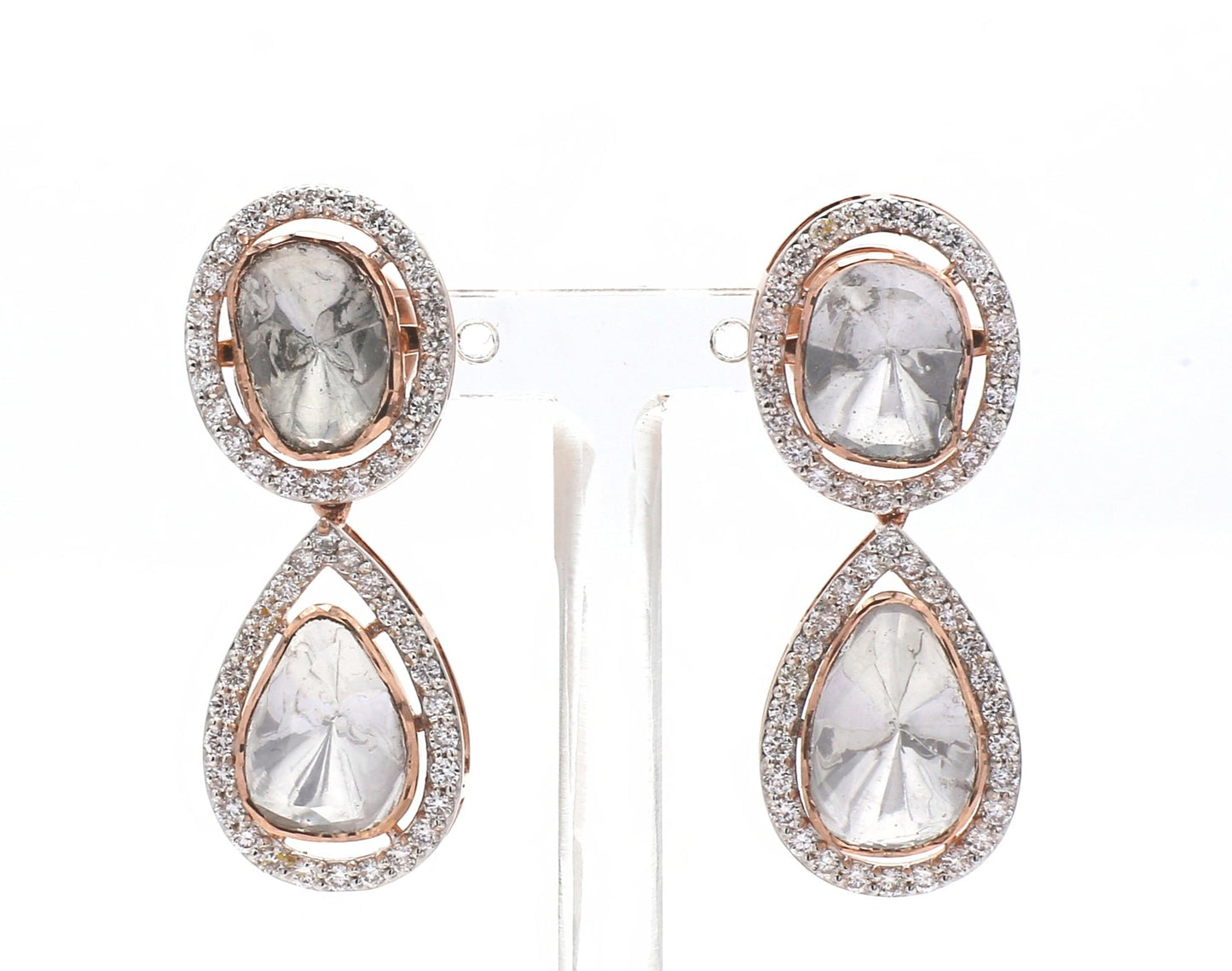 Parvati Polki Lab Diamond Earrings - Fiona Diamonds - Fiona Diamonds