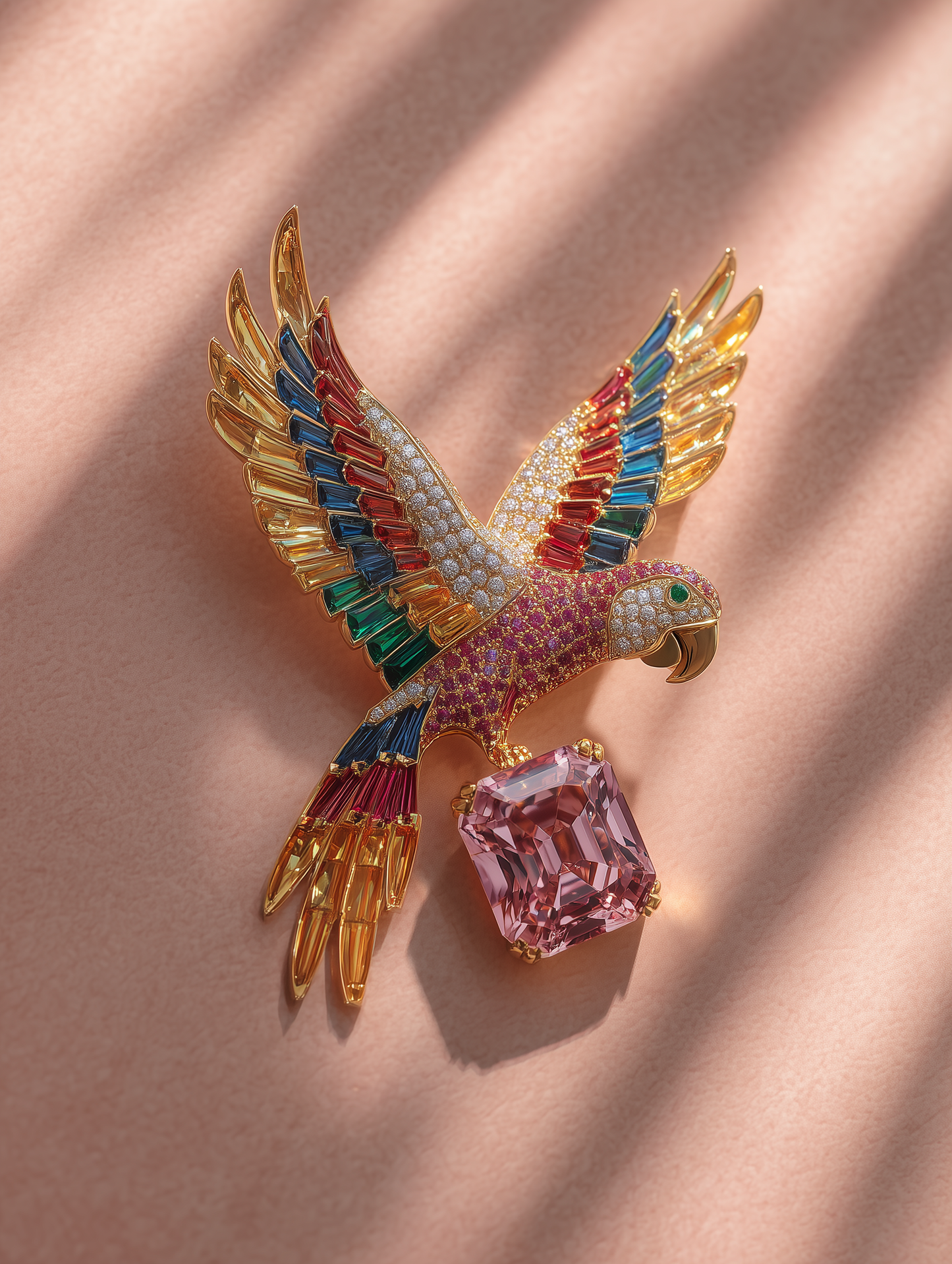 Scarlet Soar Lab Diamond Brooch - Fiona Diamonds - Fiona Diamonds