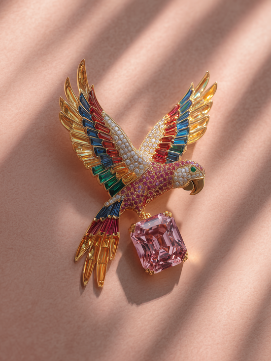 Scarlet Soar Lab Diamond Brooch - Fiona Diamonds - Fiona Diamonds