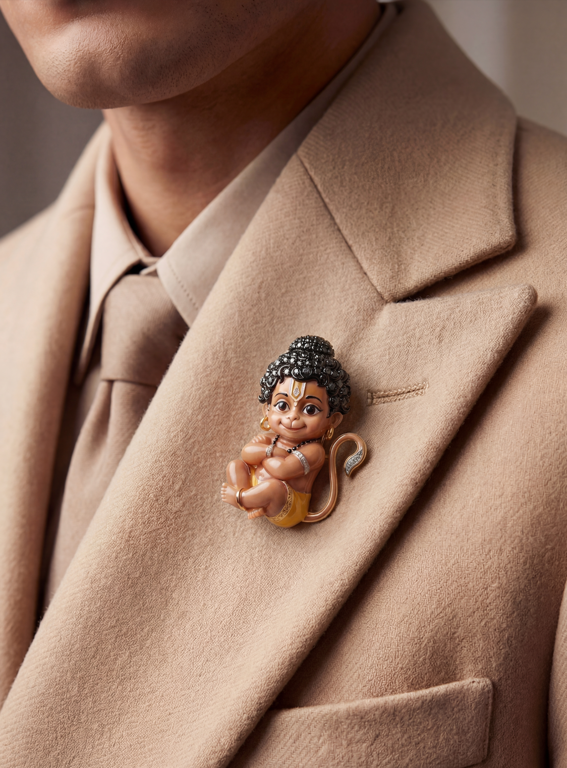 Bal Hanuman The Sapphire Lab Diamond Brooch - Fiona Diamonds - Fiona Diamonds