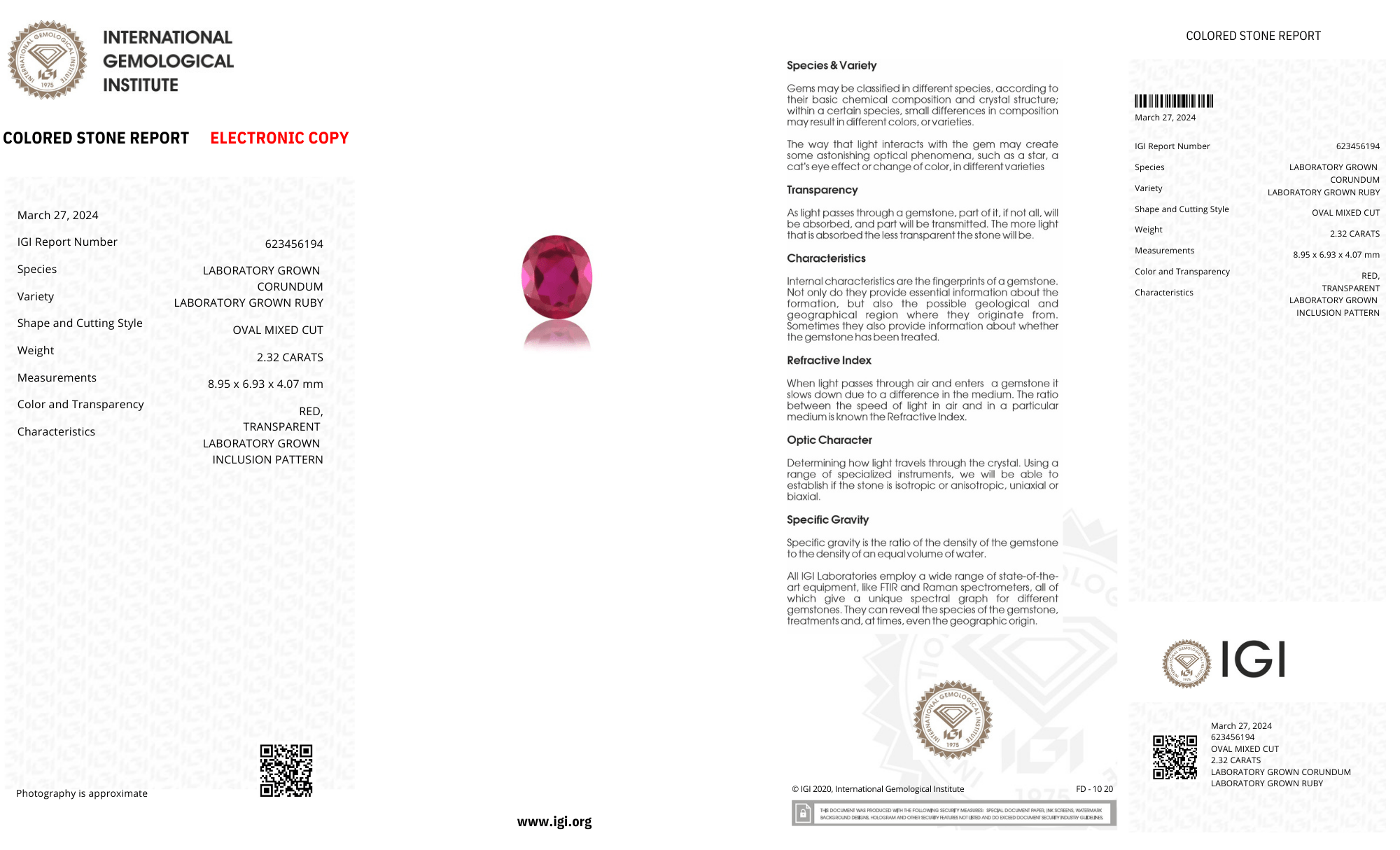 Lab Grown ruby oval Shape 2.32ct | Exquisite Gemstones - Fiona Diamonds - Fiona Diamonds