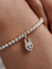 Bunny Charm Lab Diamond Charm Bracelet