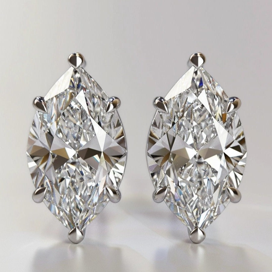 Majesty 0.5ct Marquise Solitaire Lab Diamond Earrings - Fiona Diamonds - Fiona Diamonds
