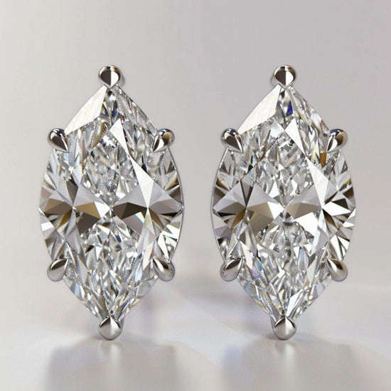 Opulence 1ct Marquise Solitaire Lab Diamond Earrings - Fiona Diamonds - Fiona Diamonds