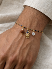 Adiyogi Mahadev Rudraksh Men's Hand Mangalsutra — on-model