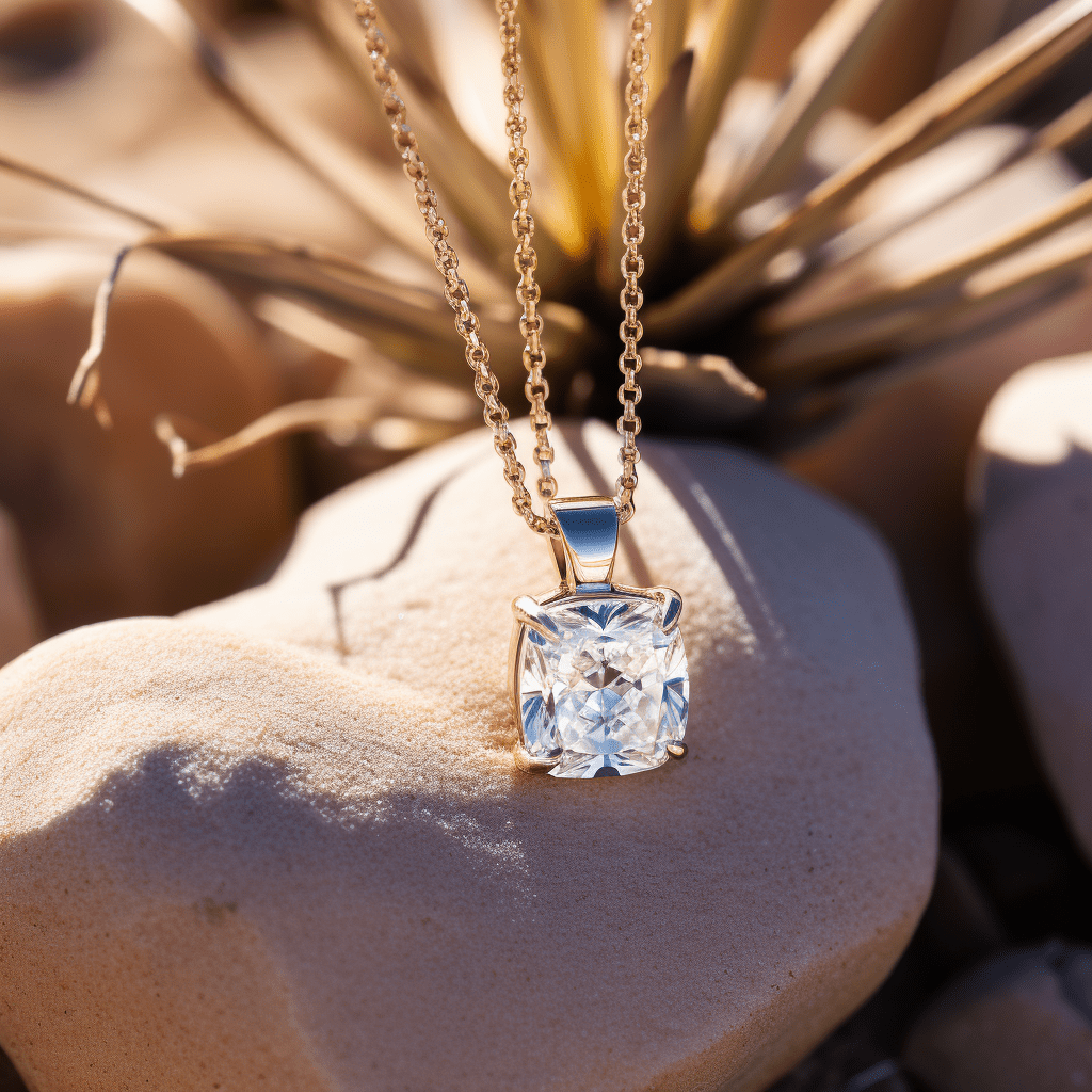 0.5 Pointer Cushion Lab Diamond Pendant - Fiona Diamonds - Fiona Diamonds