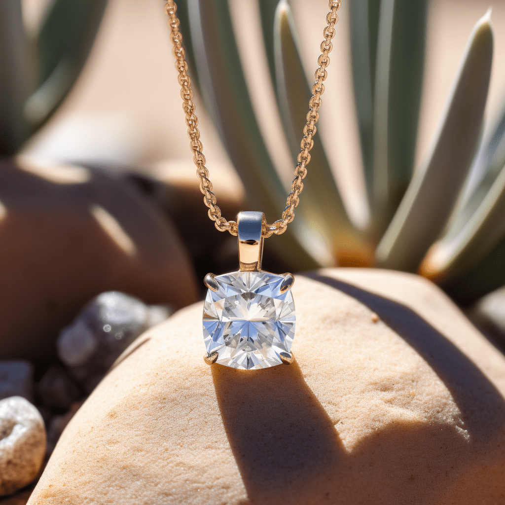 2ct Cushion Lab Diamond Pendant - Fiona Diamonds - Fiona Diamonds