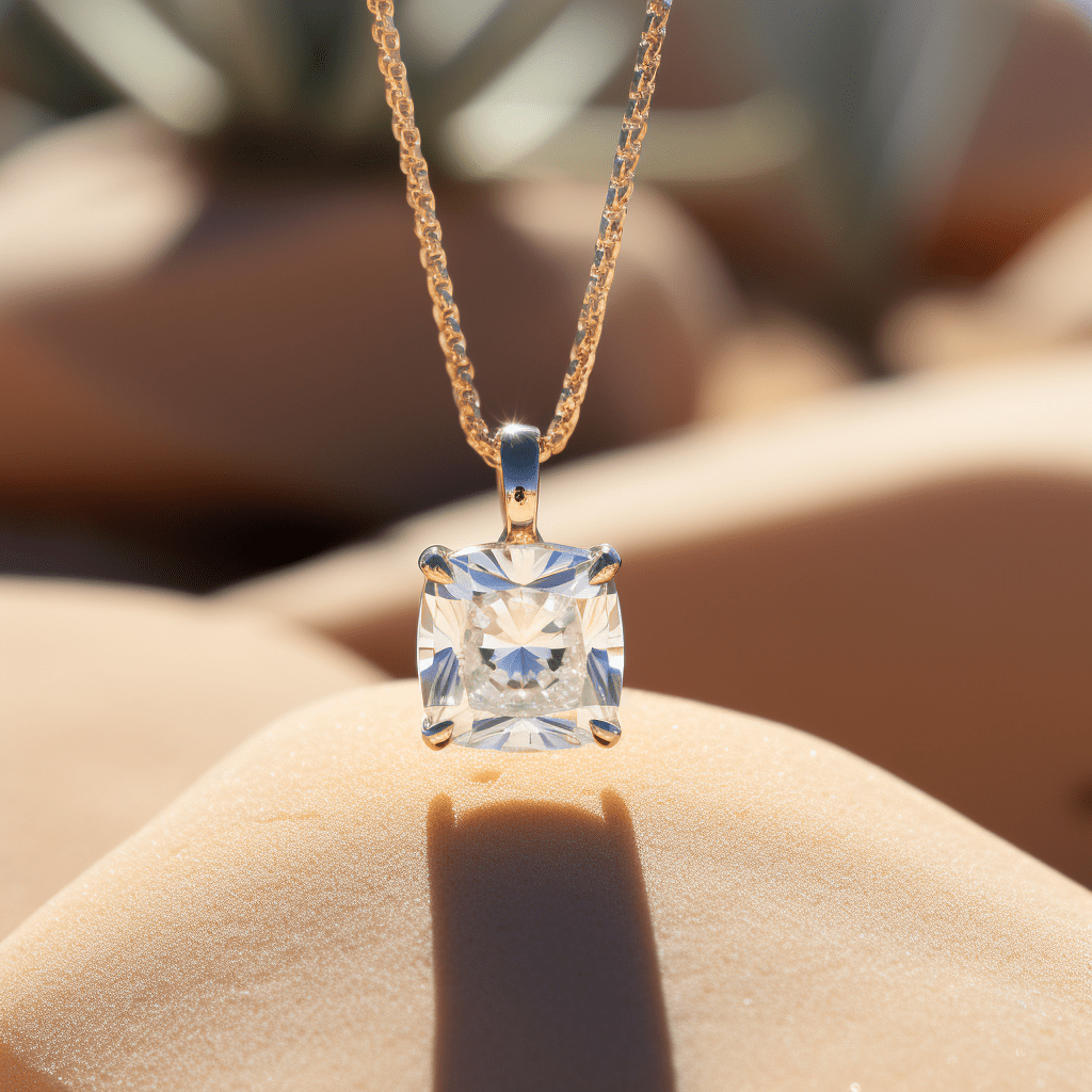2.5ct Cushion Lab Diamond Pendant - Fiona Diamonds - Fiona Diamonds