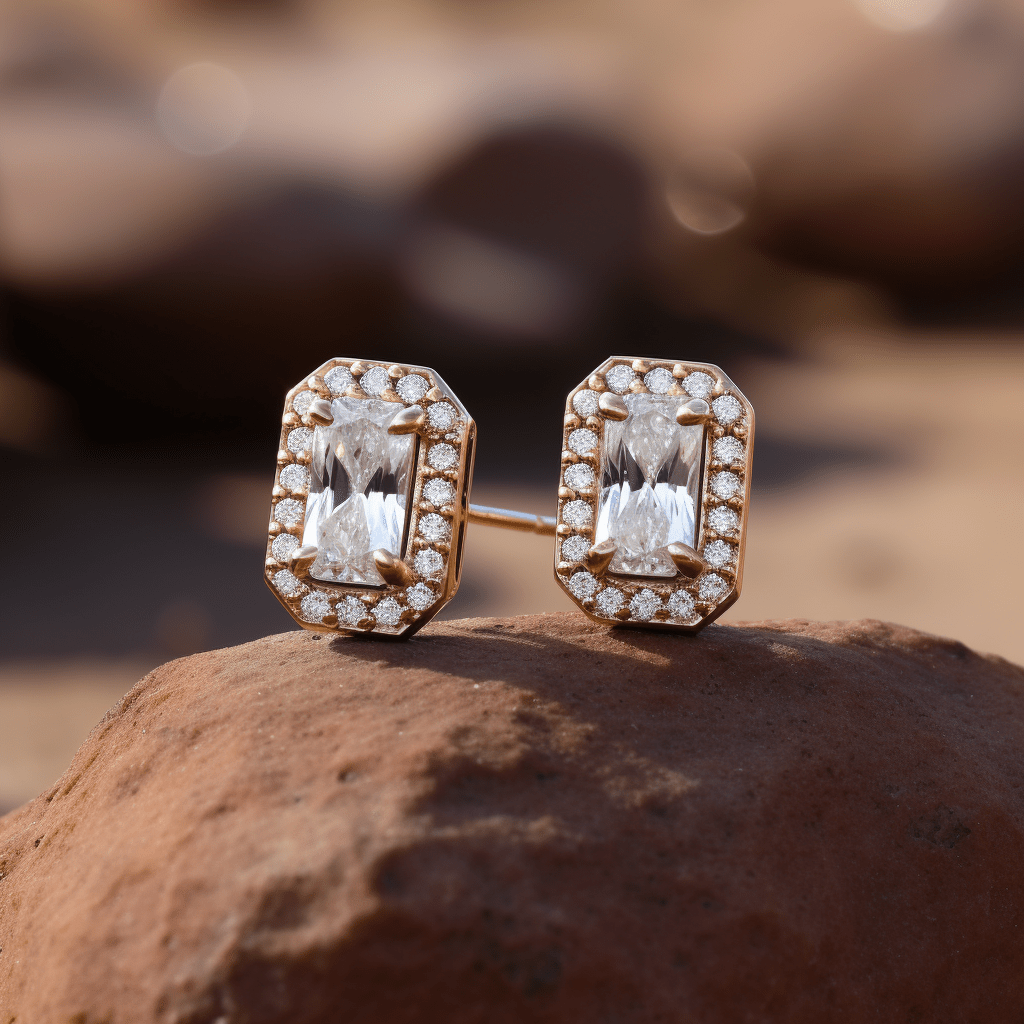 Henry  0.50 Pointer Radiant Lab Diamond Earring - Fiona Diamonds - Fiona Diamonds