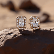 Harman 1ct Radiant Halo  Lab Diamond Earring - Fiona Diamonds - Fiona Diamonds
