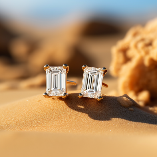 2ct Emerald Lab Diamond Earring - Fiona Diamonds - Fiona Diamonds