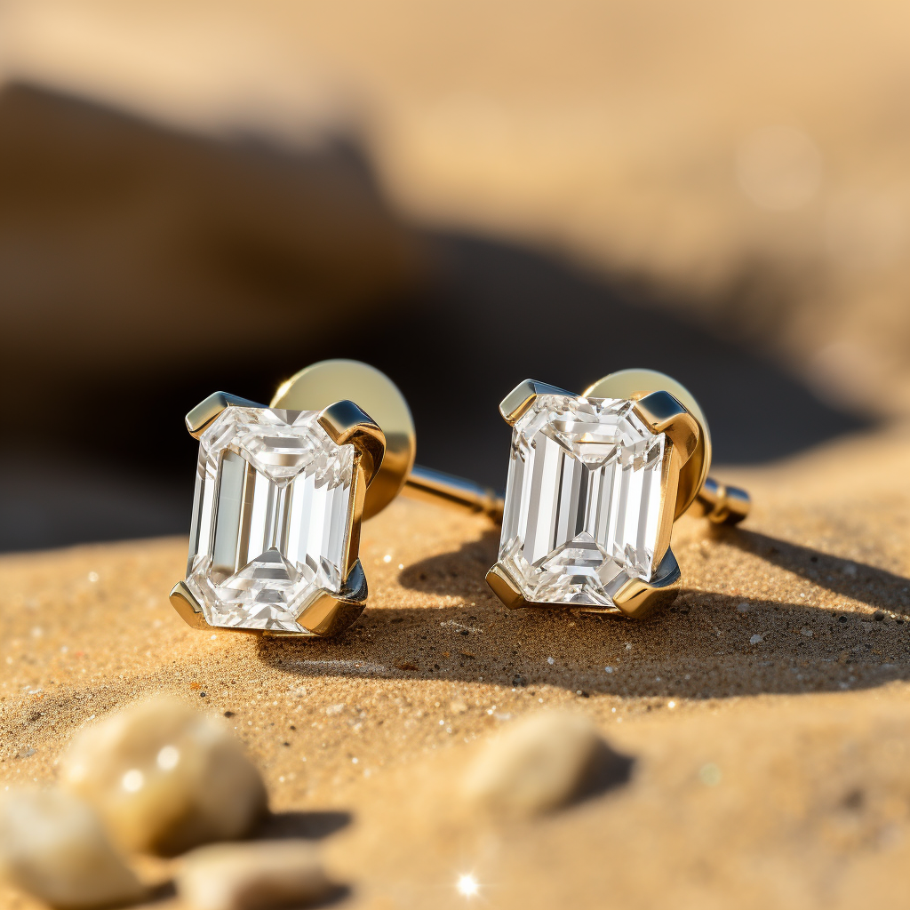 Load image into Gallery viewer, 3ct Emerald Lab Diamond Earring - Fiona Diamonds - Fiona Diamonds
