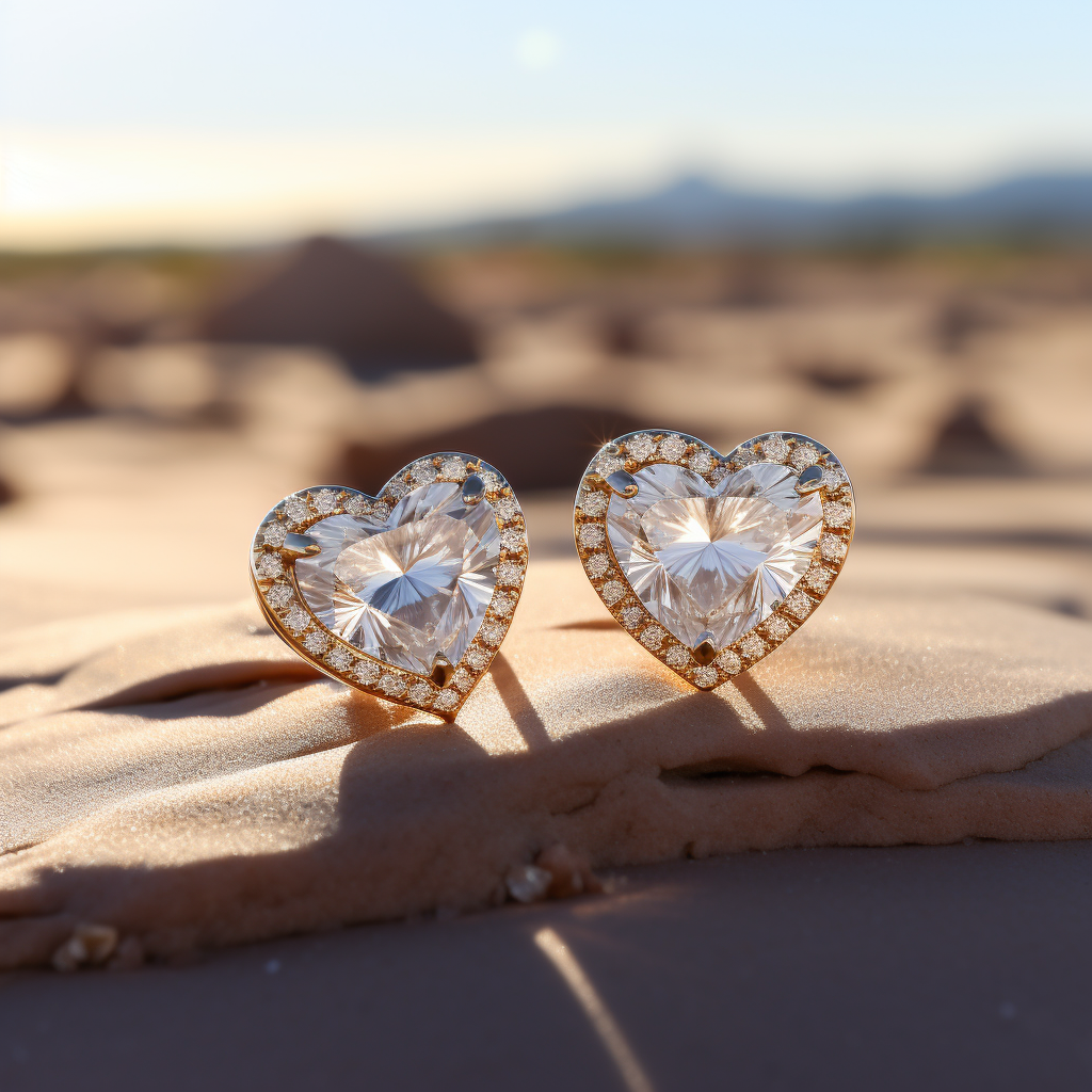 2 Carats Heart-Shaped Diamond Earrings – Mehnaz Fine Jewels
