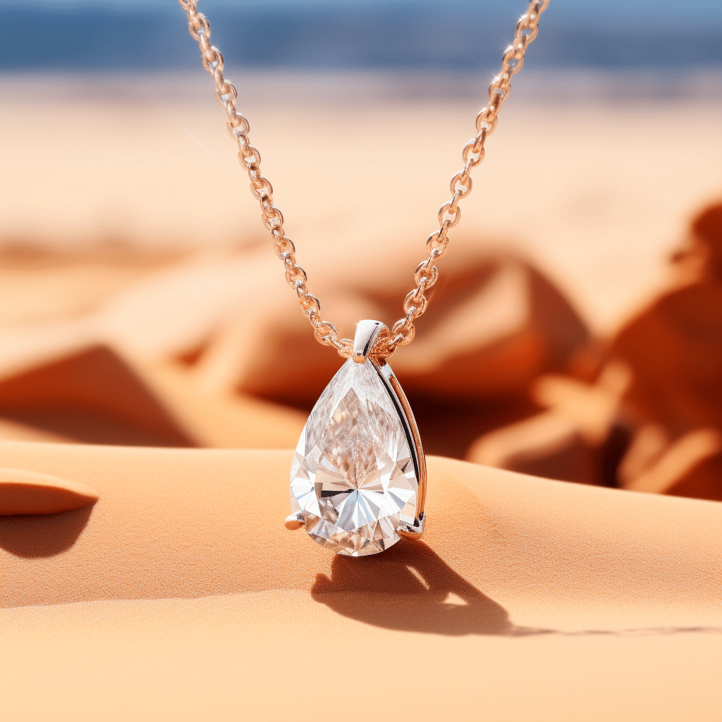 Sary 2ct Pear Lab Diamond Pendant - Fiona Diamonds - Fiona Diamonds