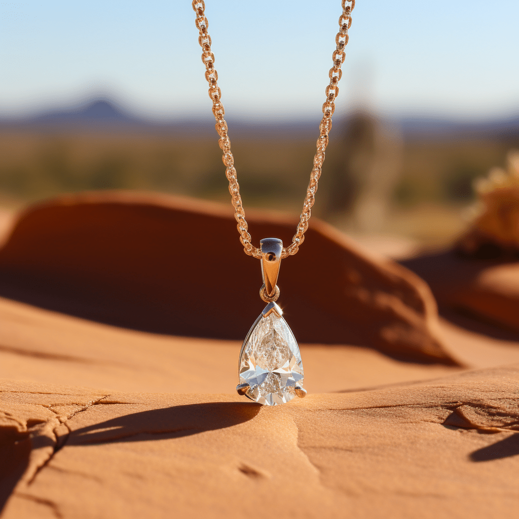 Sary 0.5 Pointer Pear Lab Diamond Pendant - Fiona Diamonds - Fiona Diamonds