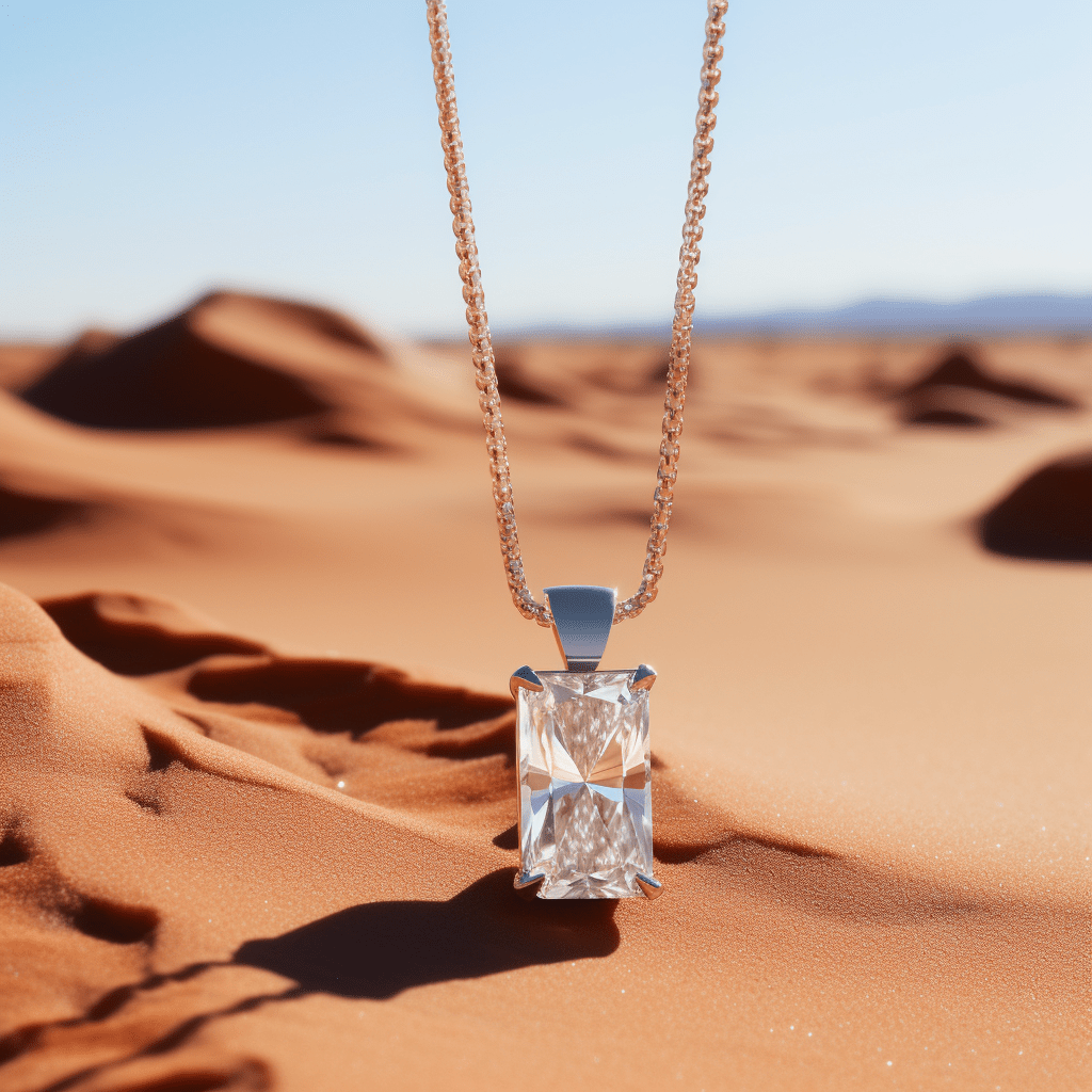 Lapez 1ct Radiant Lab Diamond Pendant - Fiona Diamonds - Fiona Diamonds