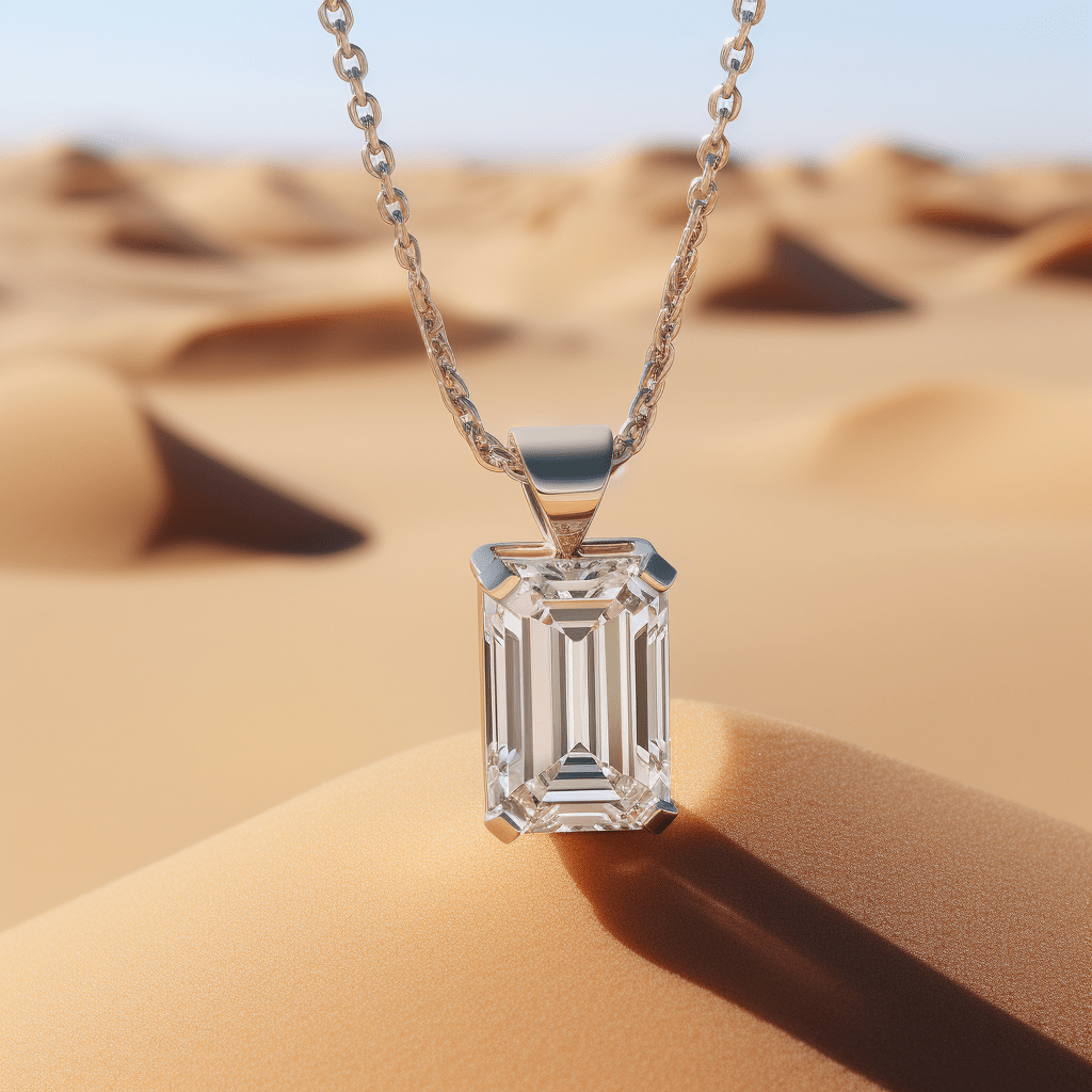 Lape 4ct Emerald Lab Diamond Pendant - Fiona Diamonds - Fiona Diamonds