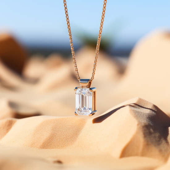Lape 1.5ct Emerald Lab Diamond Pendant - Fiona Diamonds - Fiona Diamonds