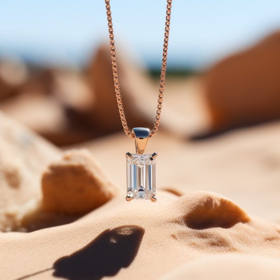 Zales 1/3 CT. Certified Emerald-Cut Lab-Created Diamond Solitaire Necklace  in 14K White Gold (F/Si2) | CoolSprings Galleria