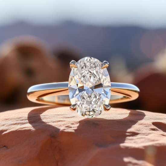 Lumina 4ct Elongated Oval Lab Diamond Ring - Fiona Diamonds - Fiona Diamonds