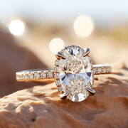 Serenetic 3.5ct Elongated Oval Halo Lab Diamond Ring - Fiona Diamonds - Fiona Diamonds