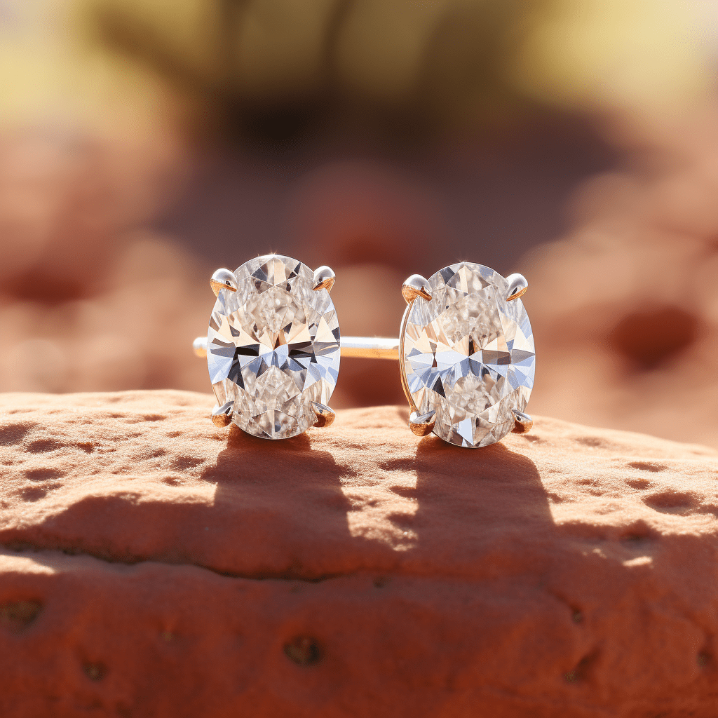 Shrine Pointer Oval Lab Diamond Earrings Fiona Diamonds