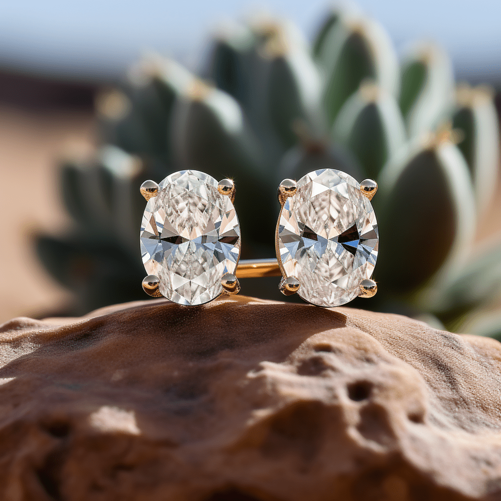 Altro 1.5ct Elongated Oval Lab Diamond Earring - Fiona Diamonds - Fiona Diamonds