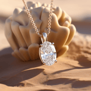 Samite 1.5ct Elongated Oval Lab Diamond Pendant - Fiona Diamonds - Fiona Diamonds