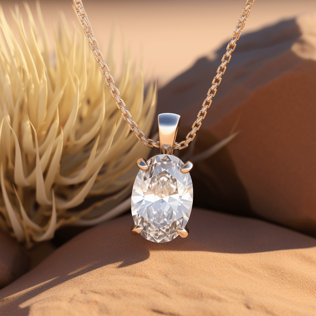 Samite 2ct Elongated Oval Lab Diamond Pendant - Fiona Diamonds - Fiona Diamonds