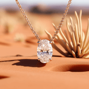Samite 1ct Oval Lab Diamond Pendant - Fiona Diamonds - Fiona Diamonds