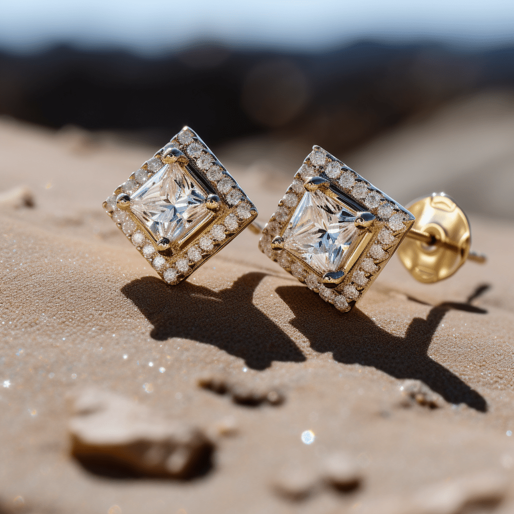 Buy Beaaza 0.50 Pointer Princess Lab Diamond Earrings | Fiona Diamonds