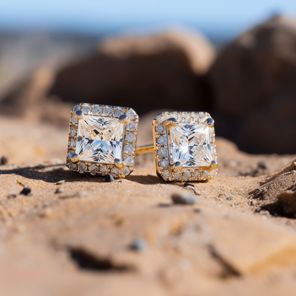 Beaaza 1ct Princess Lab Diamond Earrings - Fiona Diamonds - Fiona Diamonds