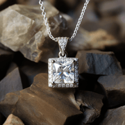 Charmis 2ct Princess Halo Lab Diamond Pendant - Fiona Diamonds - Fiona Diamonds