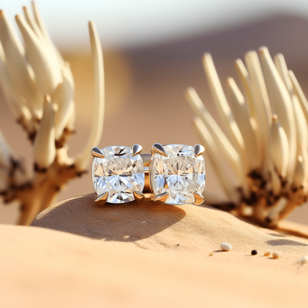 2ct Cushion Lab Diamond Earring - Fiona Diamonds - Fiona Diamonds